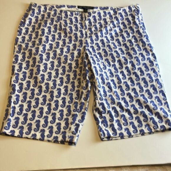 Brooks Brothers 346 Natalie Fit Seahorse Shorts, Size 8. White with Periwinkle S - Picture 11 of 12